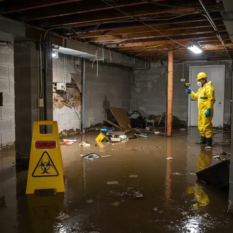 Flooded Basement Electrical Hazard in Columbia, KY Property