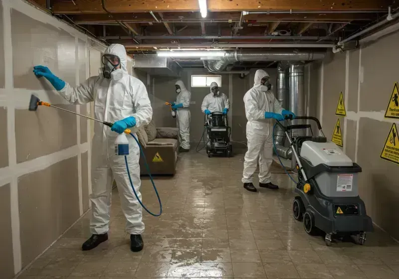 Basement Moisture Removal and Structural Drying process in Columbia, KY